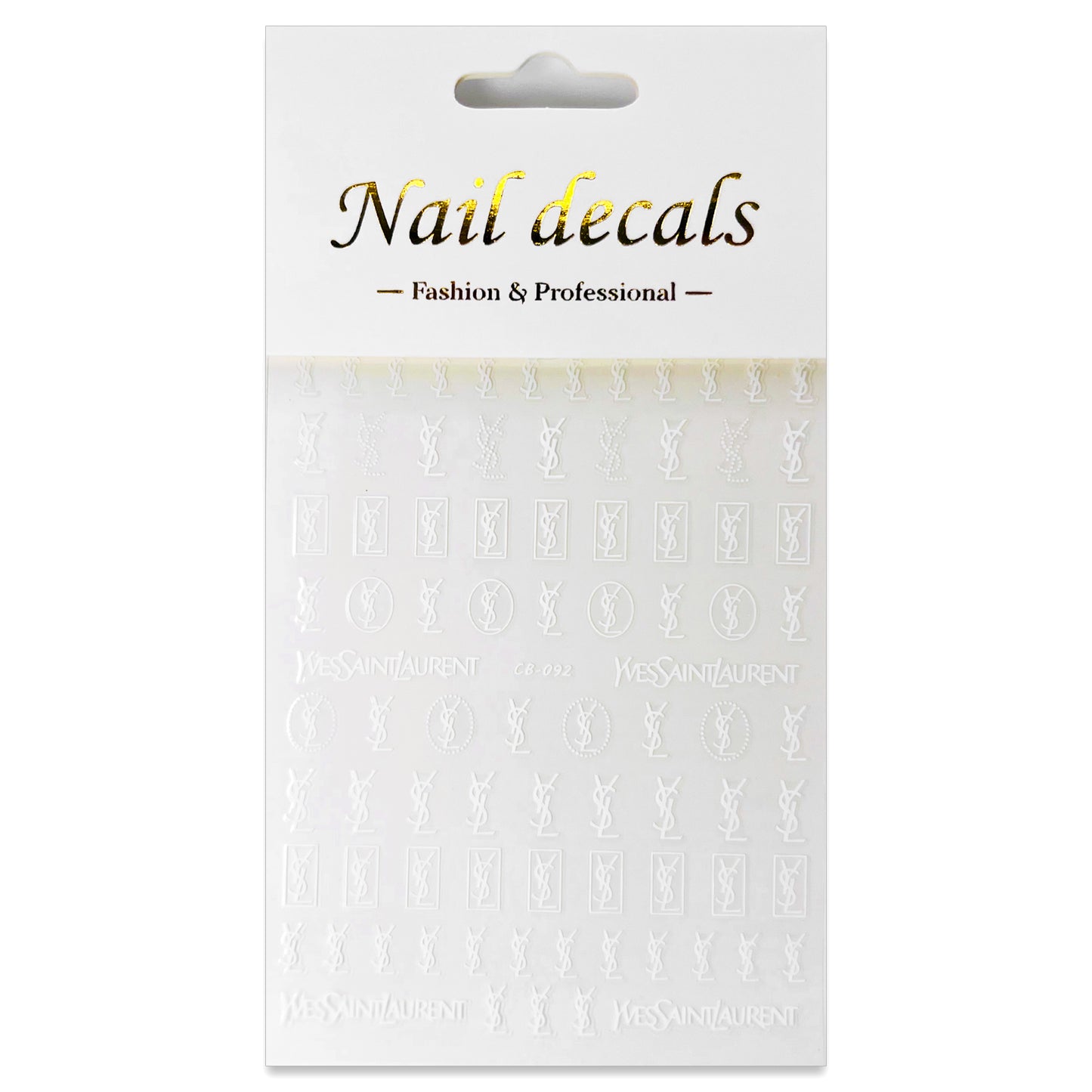 Luxury Designer Nail Decals - Designer Inspired 5 [White 092]
